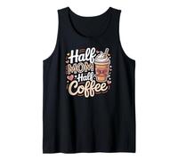 Mom Life Half Coffee Funny Leopard Cute Tank Top