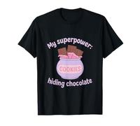 Mom Life My Superpower Hiding Chocolate Design T-Shirt