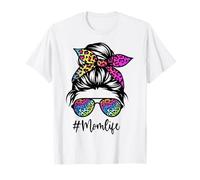 Mom Life Shirt Rainbow Colorful Leopard Print Mothers Day T-Shirt