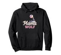 Mom Mama Wolf Full Moon Mother Quote Graphic Pullover Hoodie