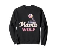 Mom Mama Wolf Full Moon Mother Quote Graphic Sweatshirt
