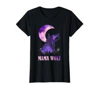 Mom Mama Wolf Full Moon Mother Quote Graphic Value Graphic T-Shirt, Women, Black, XL