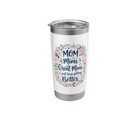 Mom Mimi Great Mimi Keep Getting Better Flower Funny Saying Stainless Steel Insulated Tumbler