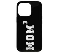MOM³ Minimal Distressed Graphic for Moms of Three Case for iPhone 13 Pro