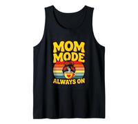 Mom Mode Always On Retro Messy Bun Coffee Tank Top