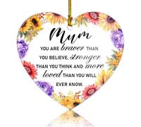 Mom Mother Gifts from Daughter Son, for Mom Christmas Birthday, The Best Mom Ever Gifts, Mother Appreciation Gifts for Mom Mum Mama, Mum You are Brave, Acrylic Heart Ornament