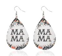 Mom Mother's Day Gifts for Women Mother Mama Mom Dangle Earrings for Mom Thank You Gifts for Mother Gifts fron Son Daughter, S, Leather, No Gemstone