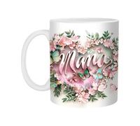 Mom Mugs for Women, Mom Cup, Mother's Day Ceramic Mug, Flower Design Appreciation Tea Cup for Coffee Lovers, Boyfriend, Grandma, Valentine