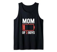 Mom of 3 Boys Funny Exhausted Mother Tank Top