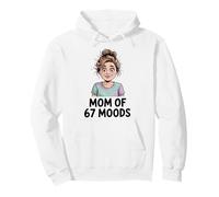 Mom of 67 Moods Funny Cartoon Expression Mom 67 Meme Pullover Hoodie
