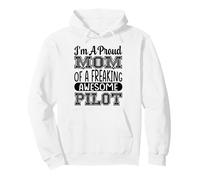 Mom Of A Freaking Awesome Pilot Pilot Airplanes Aviator Pullover Hoodie