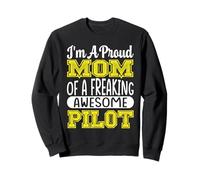 Mom Of A Freaking Awesome Pilot Pilot Airplanes Aviator Sweatshirt
