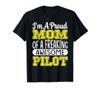 Mom of A Freaking Awesome Pilot Pilot Airplanes Aviator T-Shirt