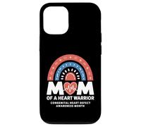 Mom of a Heart Warrior Leopard Rainbow Case for iPhone 12/12 Pro