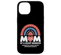 Mom of a Heart Warrior Leopard Rainbow Case for iPhone 14