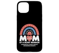 Mom of a Heart Warrior Leopard Rainbow Case for iPhone 15 Plus