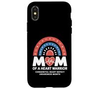 Mom of a Heart Warrior Leopard Rainbow Case for iPhone X/XS