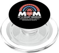 Mom of a Heart Warrior Leopard Rainbow PopSockets PopGrip for MagSafe