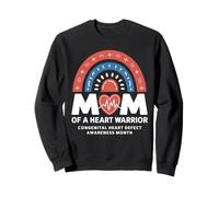 Mom of a Heart Warrior Leopard Rainbow Sweatshirt