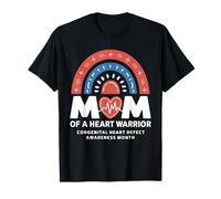 Mom of a Heart Warrior Leopard Rainbow T-Shirt