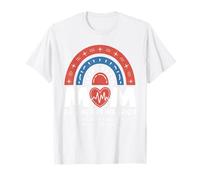 Mom of a Heart Warrior Leopard Rainbow T-Shirt