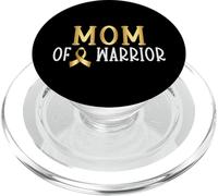 Mom of a Warrior Childhood Cancer Awareness Support Ribbon PopSockets PopGrip for MagSafe