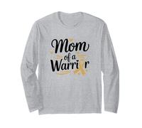 Mom of A Warrior, Golden Ribbon Childhood Cancer Awareness Long Sleeve T-Shirt