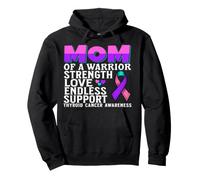 Mom of a Warrior Thyroid Cancer Awareness Family Matching Pullover Hoodie