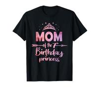 Mom Of The 7th Birthday Princess Girl 7 Years Old B-day T-Shirt