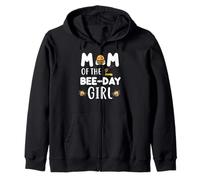 Mom Of The Bee-Day Girl Cute Birthday Zip Hoodie
