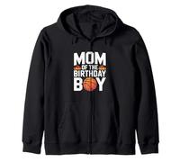 Mom of the Birthday Boy Basketball Party Celebration Zip Hoodie