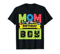 Mom Of The Birthday Boy Block Building Brick Builder Kid T-Shirt