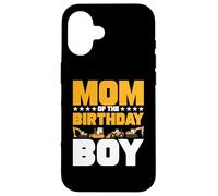 Mom of the Birthday Boy Construction Worker Bday Party Mama Case for iPhone 16