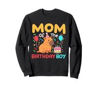Mom Of The Birthday Boy Cute Capybara Kids Bday Family Sweatshirt