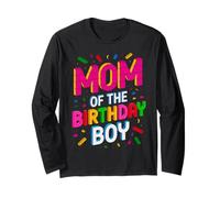 Mom Of The Birthday Boy Master Builder Building Brick Blocks Long Sleeve T-Shirt