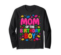 Mom Of The Birthday Boy Master Builder Building Brick Blocks Long Sleeve T-Shirt