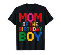 Mom Of The Birthday Boy Master Builder Building Brick Blocks T-Shirt
