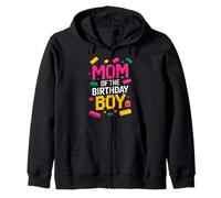 Mom Of The Birthday Boy Master Builder Building Brick Blocks Zip Hoodie