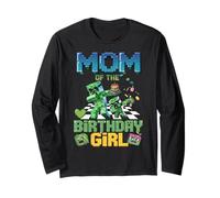 Mom of the Birthday Girl Funny Video Game Pixel Girl Long Sleeve T-Shirt