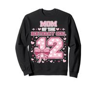 Mom of the Birthday Girl Pink “12” Heart Bow Coquette Bow 12 Sweatshirt