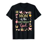 Mom of The Birthday Girl Shirt Farm Chicken Mama Mommy T-Shirt