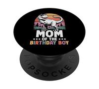 Mom Of The Birthday Party Outfit Dinosaur Squad Mom PopSockets Adhesive PopGrip