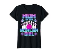 Mom of The Bowler Girl Best Family Bowling Birthday T-Shirt
