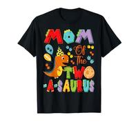 Mom of The Two-A-Saurus 2nd Birthday Boy Dinosaur T-Shirt