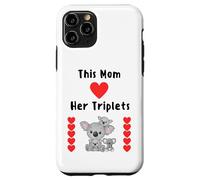 Mom of triplets quote cute koala triplet babies Mothers Day Case for iPhone 11 Pro
