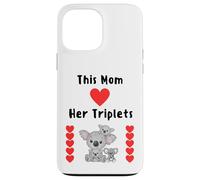 Mom of triplets quote cute koala triplet babies Mothers Day Case for iPhone 13 Pro Max