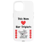 Mom of triplets quote cute koala triplet babies Mothers Day Case for iPhone 15