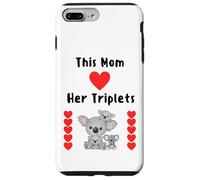 Mom of triplets quote cute koala triplet babies Mothers Day Case for iPhone 7 Plus/8 Plus