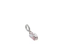 Pandora Moments Mom heart sterling silver dangle with pink lab-created opal and clear cubic zirconia