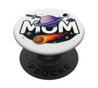 Mom Outer Space Galaxy Birthday Girl 1st Trip Around The Sun PopSockets Adhesive PopGrip